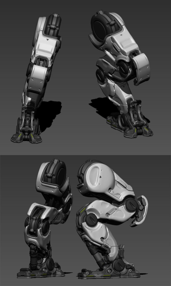 sab_3d's tweet image. mecha legs coming along 🦵 #zbrush #3D #Mecha
