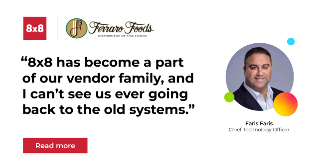 ptrmilligan's tweet image. Not only does Ferraro Foods pride itself on sourcing the best food products—it also sources the best #tech to streamline processes &amp;amp; enhance #CX. Read how Ferraro Foods standardized #communications across 8 locations with the @8x8 #XCaaS cloud platform. bit.ly/48sLg3O