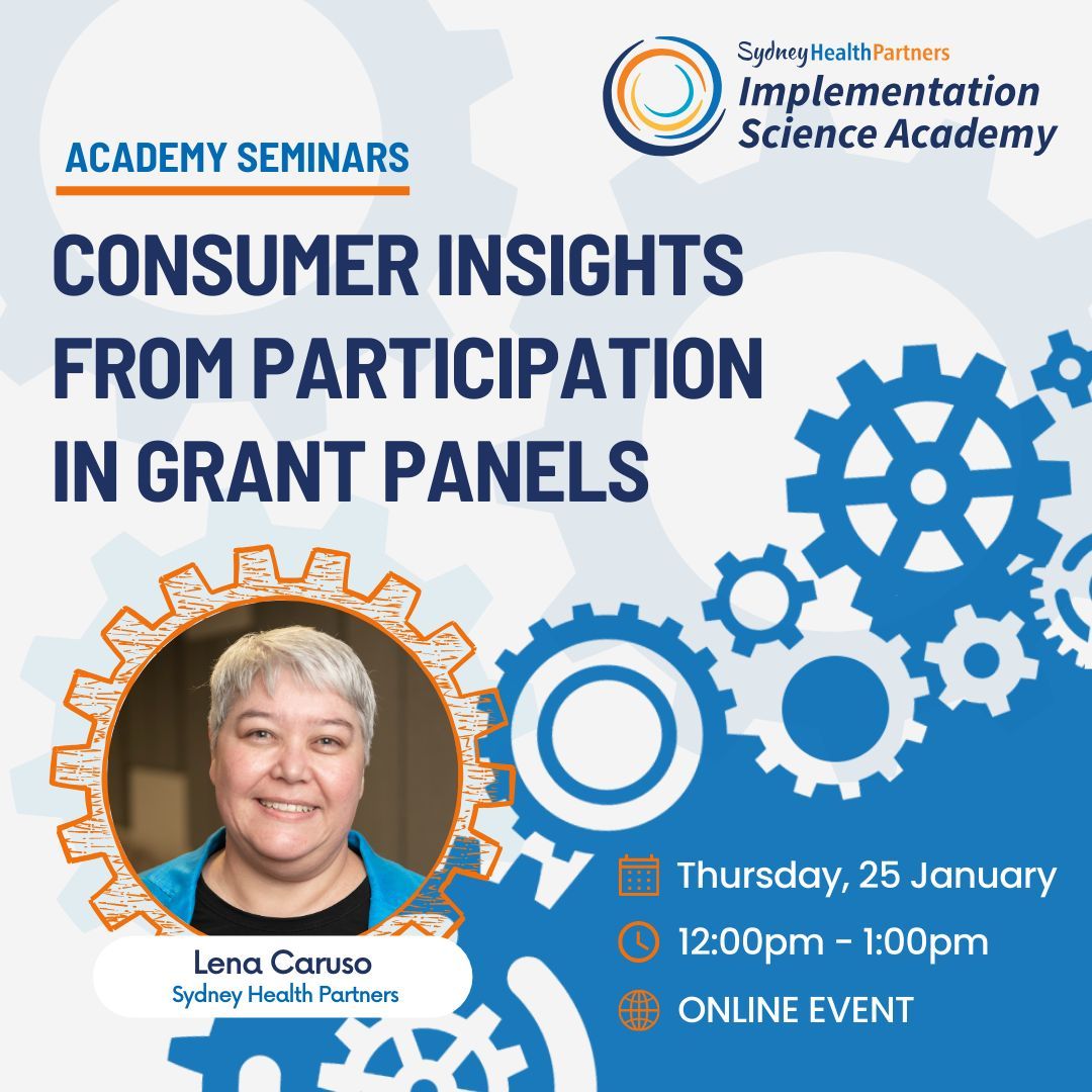 🌟 Get ready for our first Implementation Science Academy webinar of 2024 on Thursday, 25 January. Dive into 'Consumer Insights from Grant Panels' with Lena Caruso sharing invaluable experiences and best practices. Secure your spot now! buff.ly/4aqRuCx #impsci #research