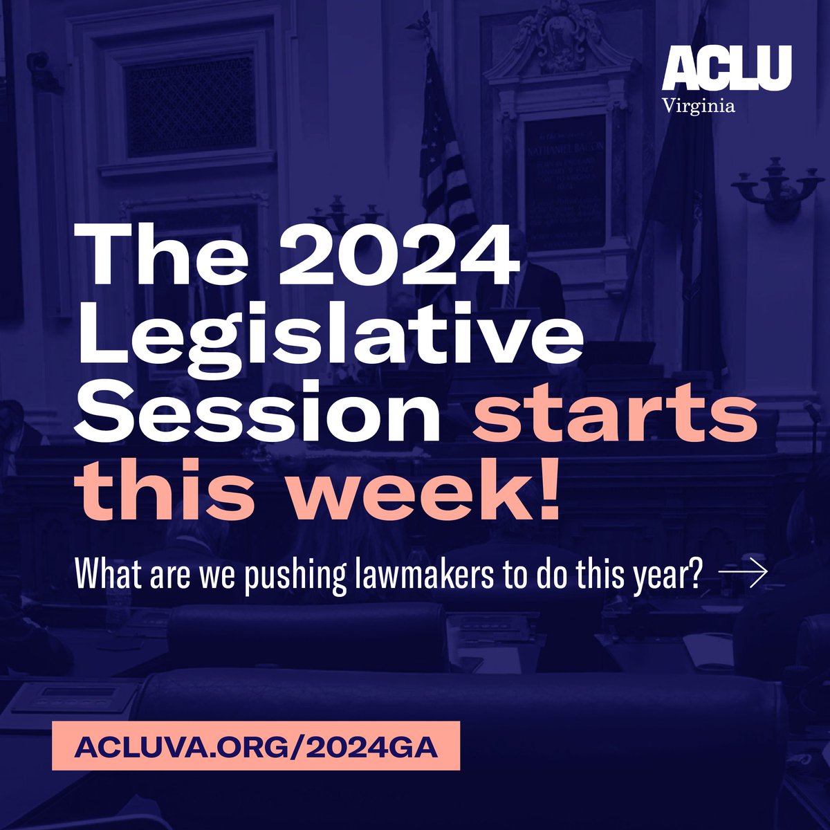Let's do this, Virginia!

We'll be working to make sure the lawmakers YOU elected reflect your values—like protecting abortion access & LGBTQ+ youth—when they return to the capitol to make new law & policy this week. 🧵👇

🔗 Our Leg. Page: acluva.org/2024ga

#VALeg