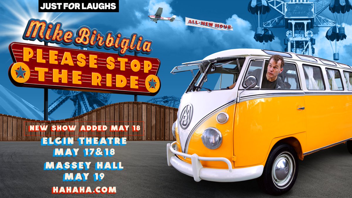 The hilarious @birbigs is bringing his new tour Please Stop The Ride to Toronto this May and due to popular demand we just added a NEW SHOW Saturday the 18th at Elgin Theatre 🙌 🎫 Pre sale starts today using the code JFL: ticketmaster.ca/event/10005F54…