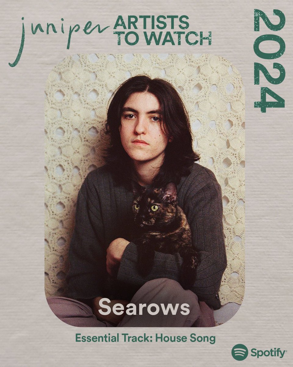 super honored to be included in Spotify’s juniper Artists To Watch 2024! 🖤🌱 thank you @spotify :,,) so very cool (photo by Marlowe Ostara)