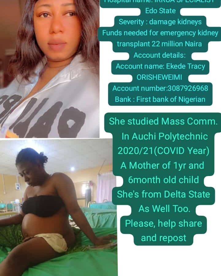 Vickyerons's tweet photo. We are calling on Good Nigerians to save a sister, another and a friend nothing is too small 
@bod_republic @davido @PeterObi @renoomokri @_brainjotter @mrmacaroni @realwarripikin @pamilerin @RealKiddWaya @Robihod_ofsport https://t.co/UcLd7TWIqY