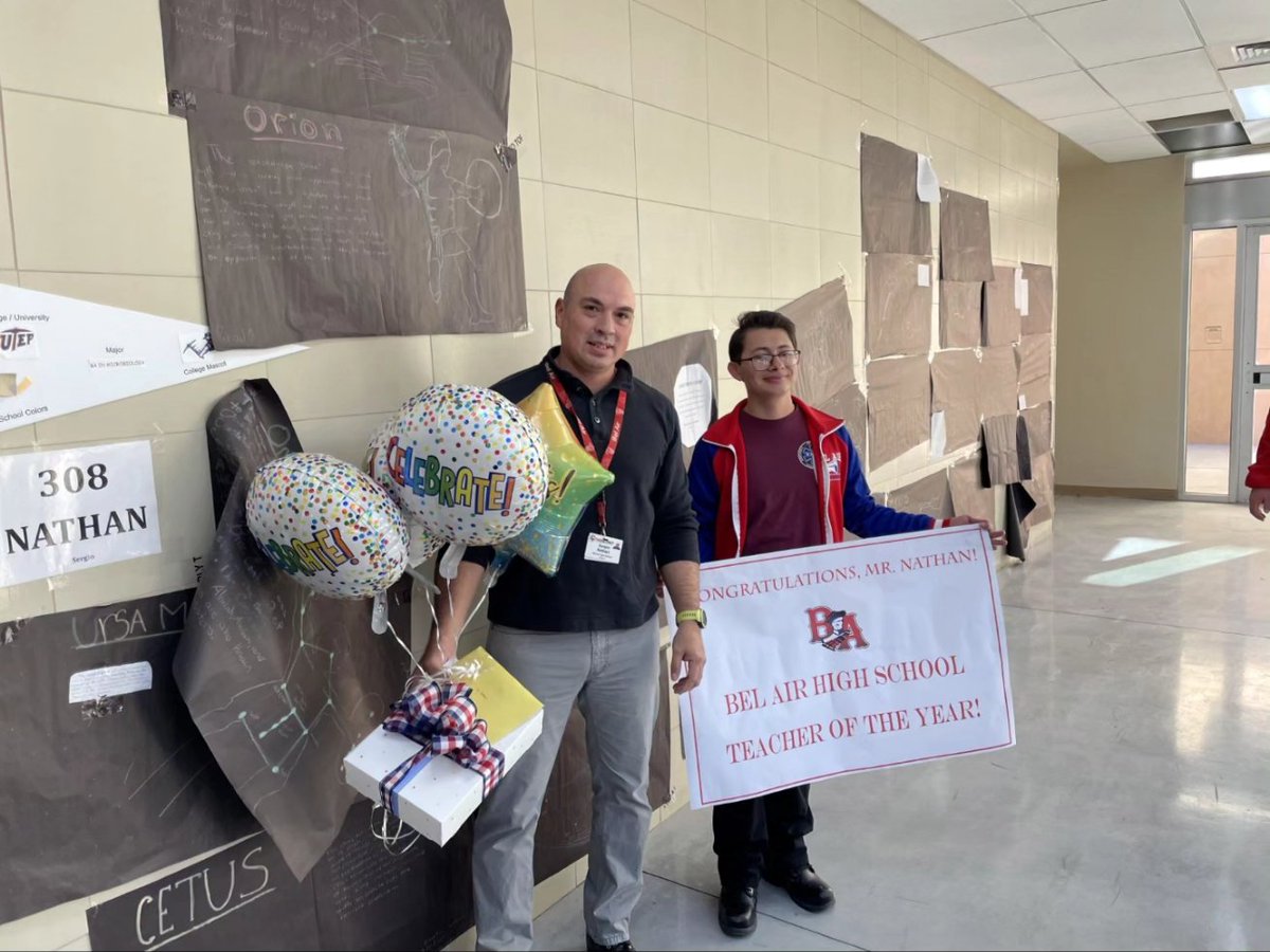 BelAirHigh's tweet photo. 🌟🏆 Exciting News! 🏀🔬 Mr. Nathan is Bel Air High School's Teacher of the Year!
Big applause for Mr. Nathan, our phenomenal science teacher &amp; coach extraordinaire! 🍎👨‍🏫 His passion for education and coaching is unmatched. 🎉👏
#BigRedPride #LoyalForever #THEDISTRICT https://t.co/X7JTHYZ5gf