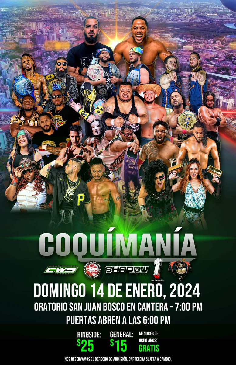 WatchShadowLive's tweet photo. FULL CARD FOR #COQUIMANIA24 
SUNDAY JAN,14 
#COQUIMANIA24 #ONEDIVISIONPRO #BRIICW #BUENALUCHALIBRE #BUENALUCHALIBRE #BUENALUCHALIBRE https://t.co/VirrN9tRWt