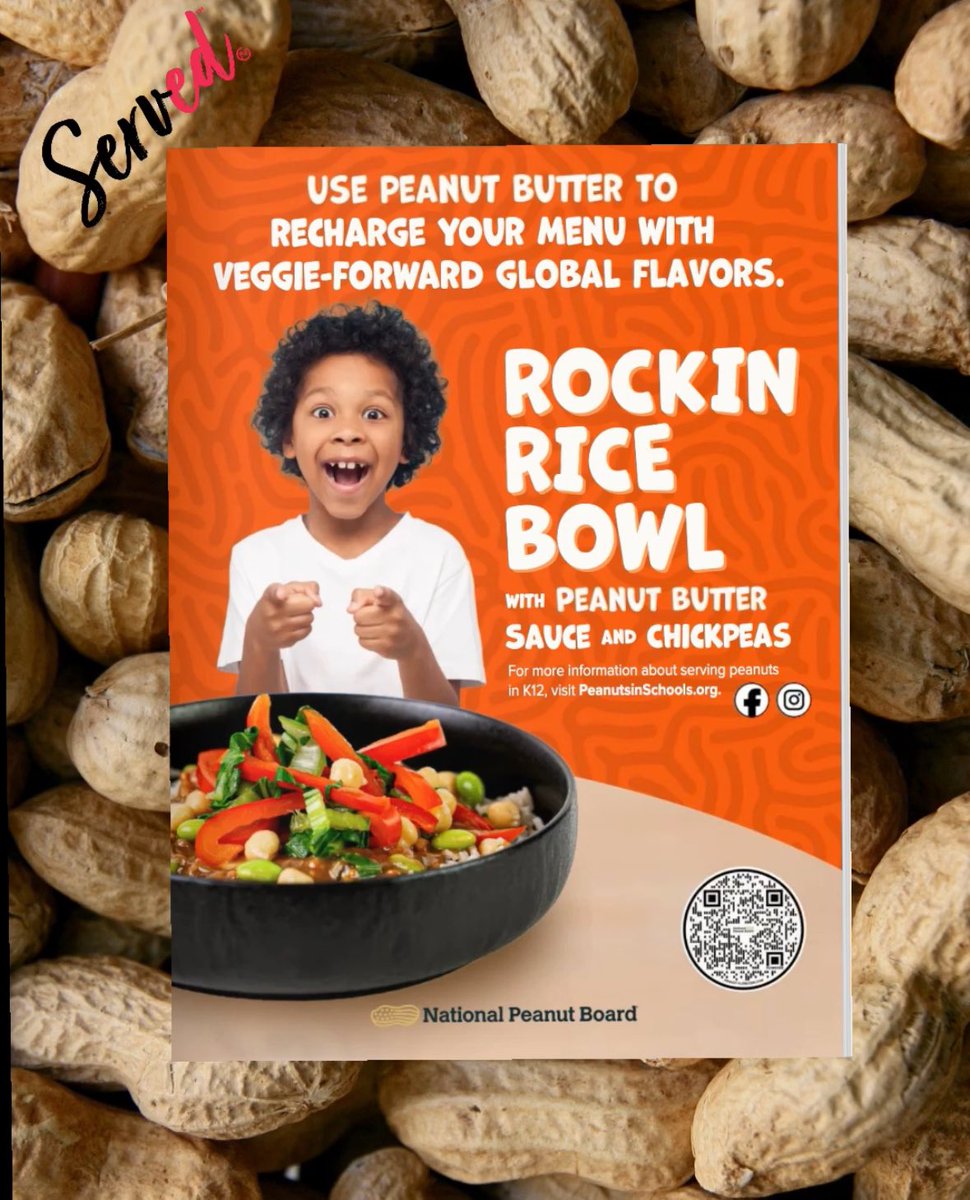 NxtGen_Network's tweet photo. 🌍🥜 Get ready to spice up your school menu with the National Peanut Board’s latest feature in our Served Digizine! Check out the Rockin' Rice Bowl with Peanut Sauce and Chickpeas!

Head over to https://t.co/E4uHSMuSvl
for all the details and recipes! https://t.co/ed8acT09Xk
