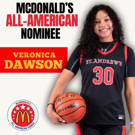 SASRIGirlsHoops's tweet photo. Congratulations to our senior captain Veronica Dawson @Vdawson06 for being named a McDonald’s All American nominee!

@SASRIAthletics 
@standrewsri 
@BashHoopsNE 
@HerHoopsNetwork 
@NEPSGBCA https://t.co/7q5xRASocX