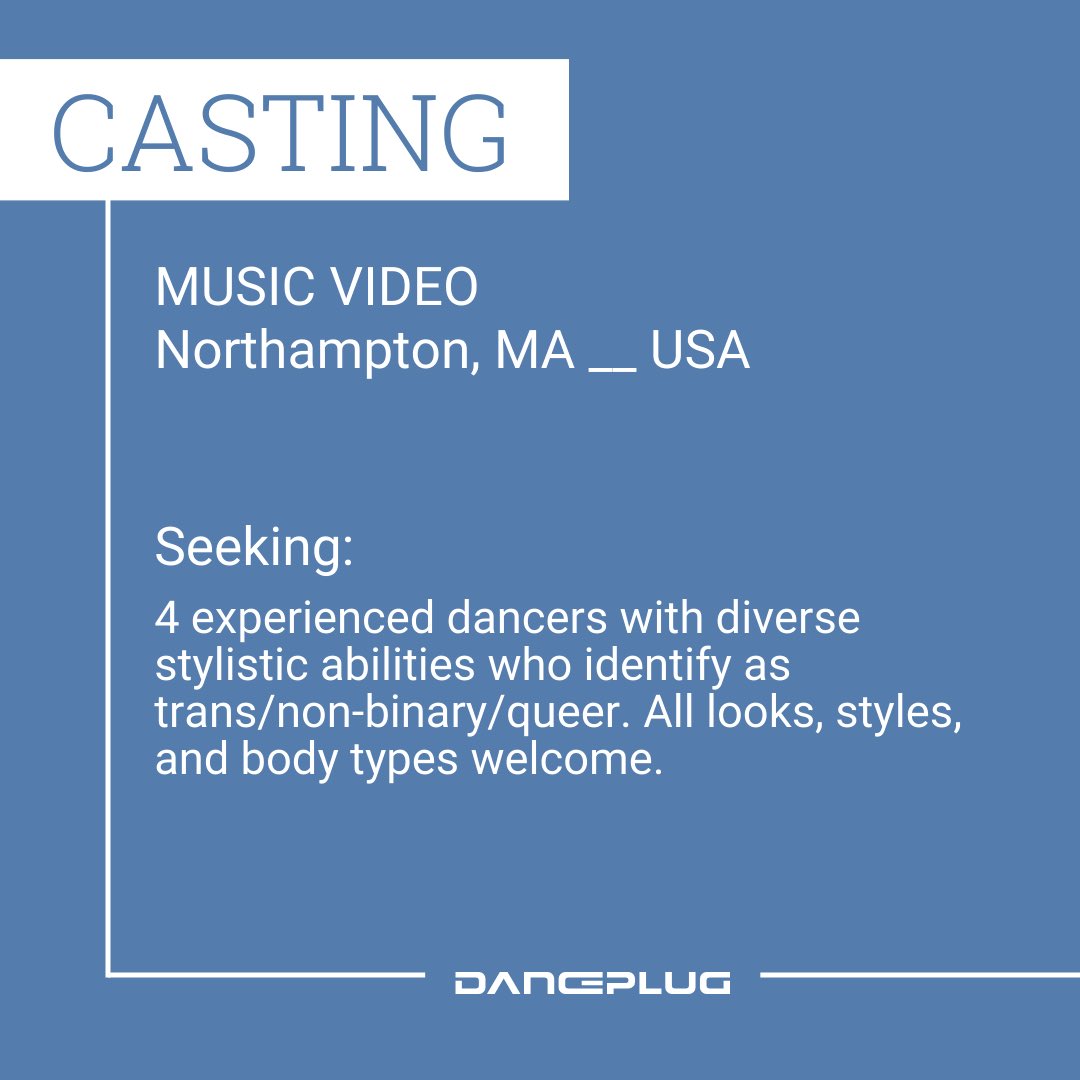 danceplug's tweet photo. 🔔 NORTHAMPTON DANCERS Audition Announcement 🔔

More info here: 
https://t.co/QzU801I57B

#musicvideo #queerdancers #dancediversity #danceaudition #dancejob https://t.co/HEYvay7E1Z