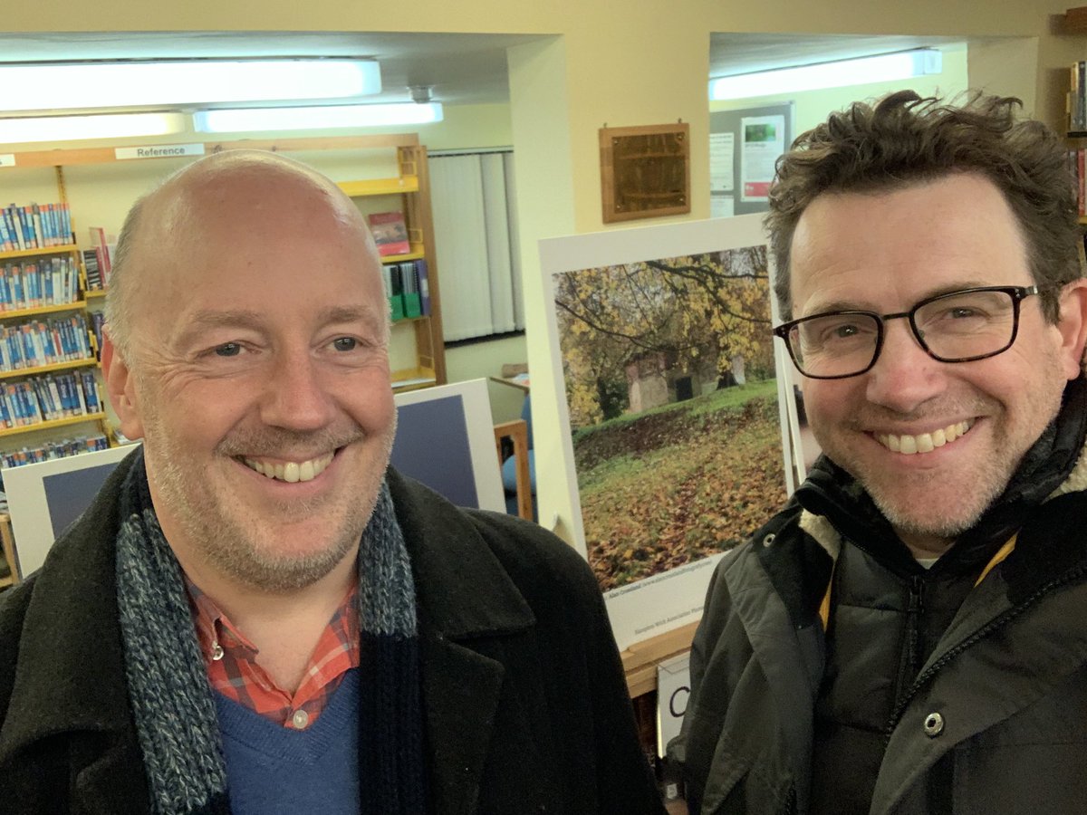 Great to be at the preview launch of the #HamptonWickAssociation @hwanews Photography Exhibition at #HamptonWick Library, here with Alan Crossland, exhibiting his wonderful images of Hampton Wick, including views from Home and Bushy Parks. Well worth a visit! On til 1st March