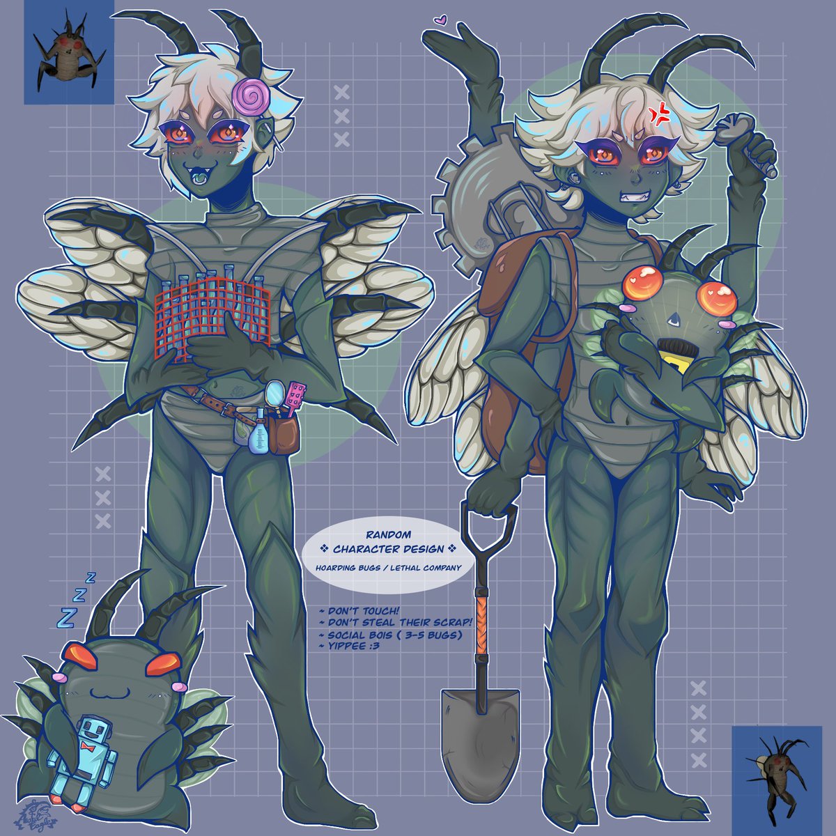AwfulEagle's tweet photo. After seeing so many ppl drawing the yippee bugs i wanna draw them too!

[ #artwork #illustration #digitalart #lethalcompany #fanart ] https://t.co/Q5Yp2zNefR