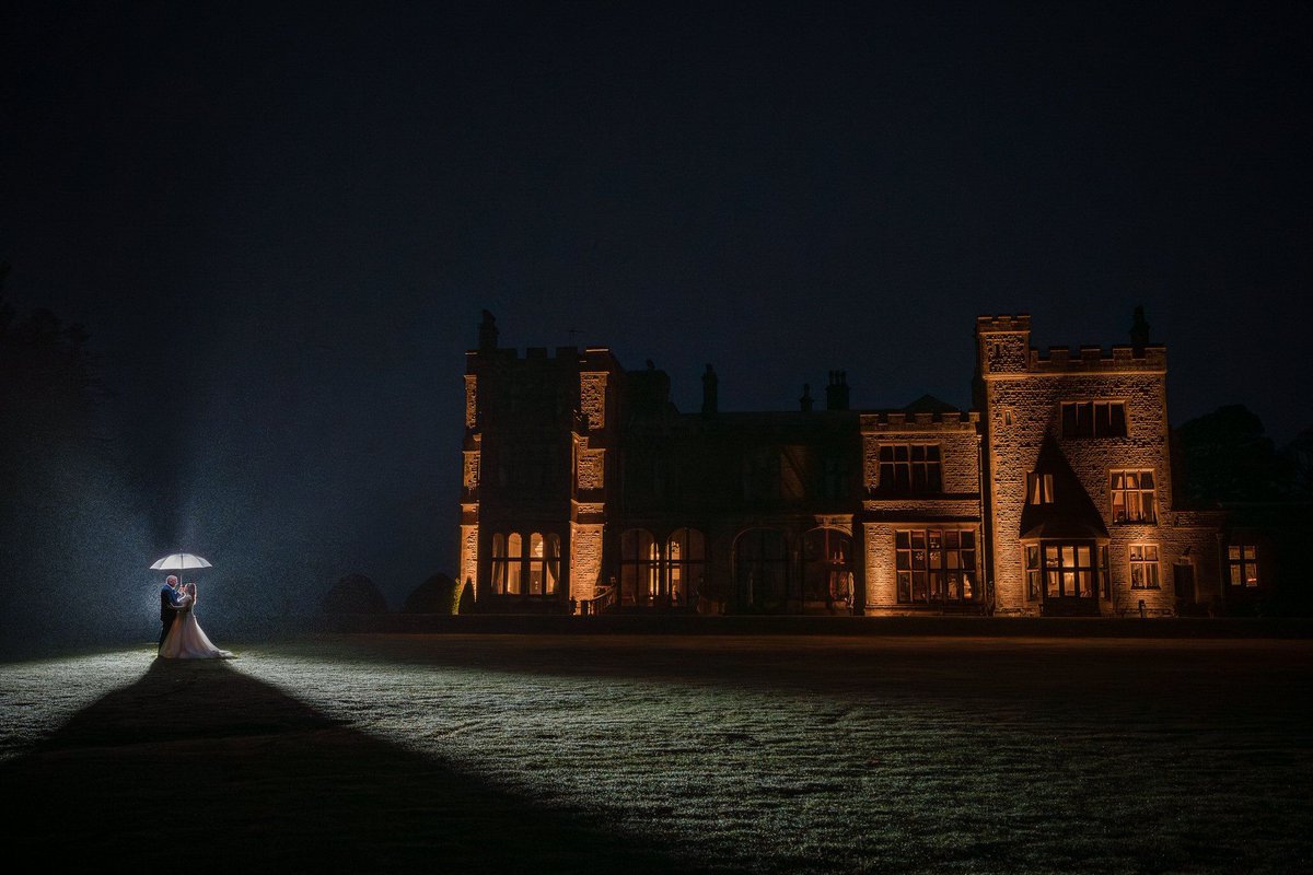 Embrace it and when the photographer seems to crazily suggests stepping outside at night, just go with it, which is exactly what Gail and Steve did for their special day at @armathwaitehallhotel. ❤️
