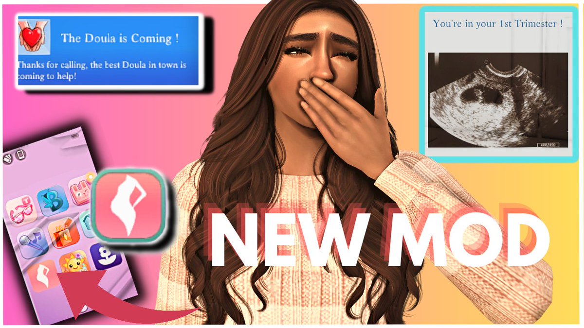 Simeralla1's tweet photo. 🚨New Mod Review🚨
Pregnancy Mod ⬇️
 by Lory Na #TheSims4
Your sim gets a Doula 
Pregnancy App &amp; more 
https://t.co/2cvi8Q9vqa https://t.co/apxRHC8Abn