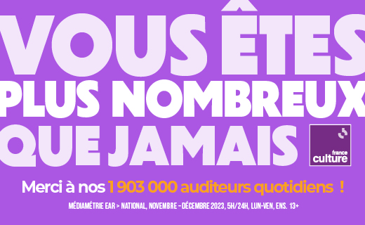 🏆Record d’audience pour France Culture ! 
💪Vous êtes plus d’1,9 million à écouter notre antenne chaque jour (+ 166 000 en un an)
🥈2e radio la plus podcastée (EAR&gt; Global Radio)
🙏Un immense merci pour votre fidélité !
#AudiencesRadio