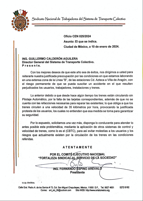 Sindicato Nacional de Trabajadores del STC tweet media