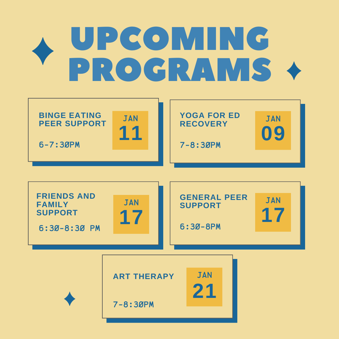 At Hopewell, we know it can be hard to find eating disorder support. Which is why this winter we're offering a variety of virtual supports programs. See below for what programs we're offering and check out the link: hopewell.ca/winter-programs for more details. #eatingdisordersupport