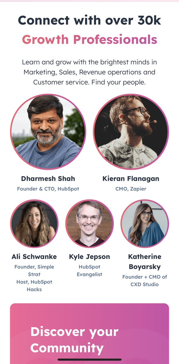 New faces on <a href="/HubSpot/">HubSpot</a>’s connect homepage! Who dis? 👀

In good company <a href="/dharmesh/">dharmesh</a> <a href="/searchbrat/">Kieran Flanagan 🤘</a> <a href="/katboyarsky/">Katherine Boyarsky | Founder + CMO @ CXD Studio</a> &amp; Kyle Jepson 🤩