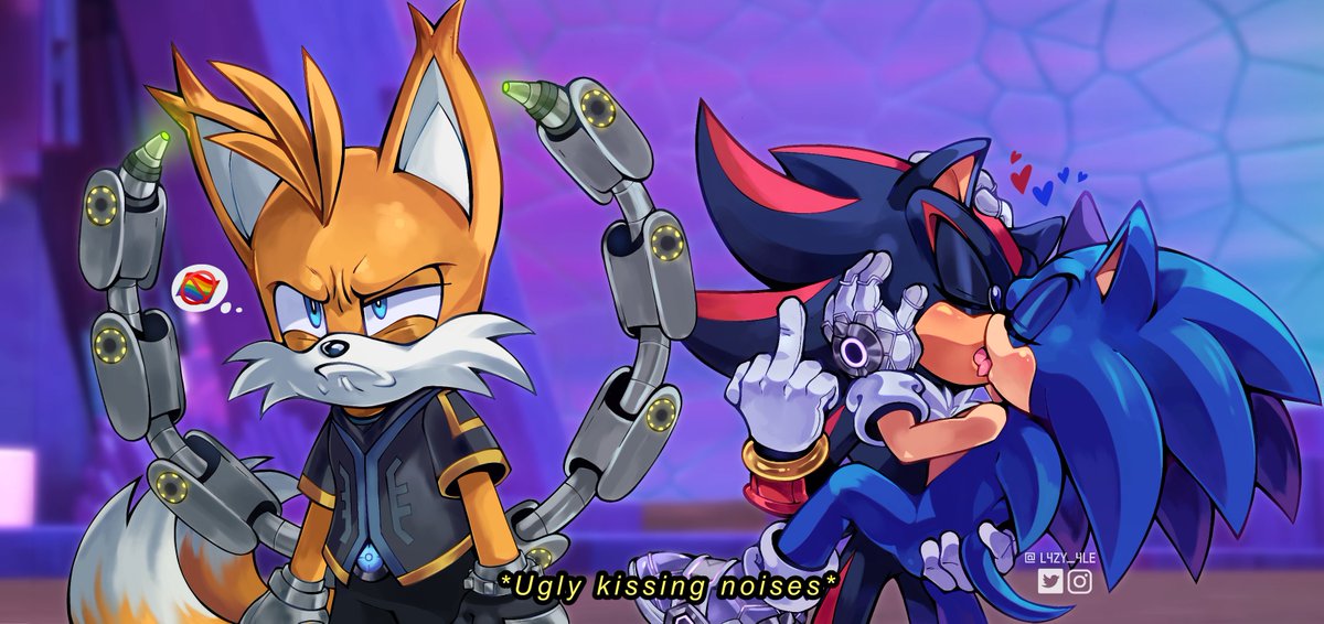 "What? Shadow thinks he can take Sonic away from me?". (Another unfunny drawing based on that Nine's line, I'm sorry sjsj)

#Sonadow #SonicPrime