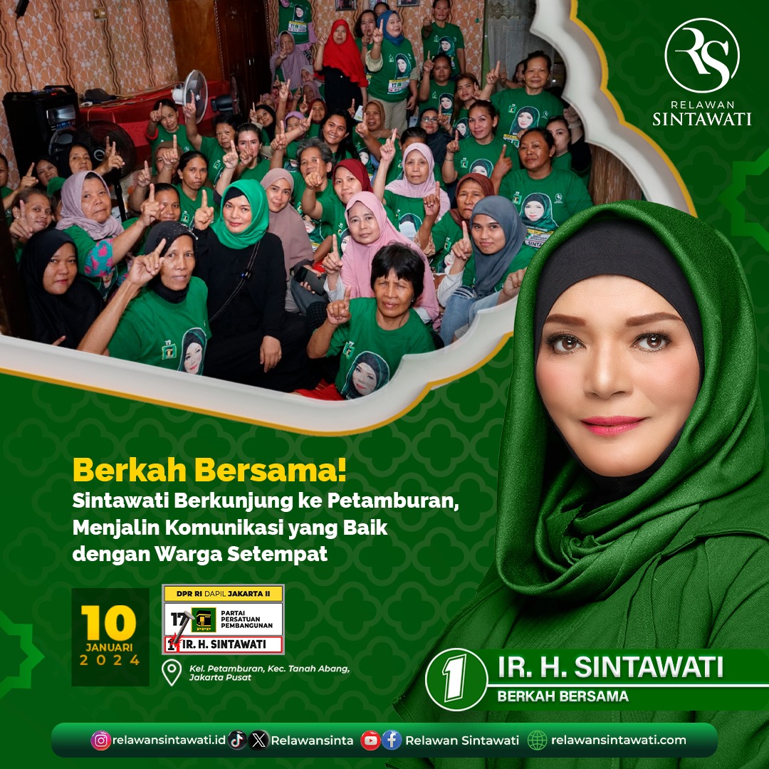 RelawanSinta's tweet photo. Pada Rabu (10/1/2024), Sintawati, tokoh masyarakat, menyapa warga di Jalan Petamburan II No.01, Kelurahan Petamburan, Jakarta Pusat.

#sintawatidprri #TaehyungxCeline #nadiedicenada https://t.co/rGLHA8Go2p