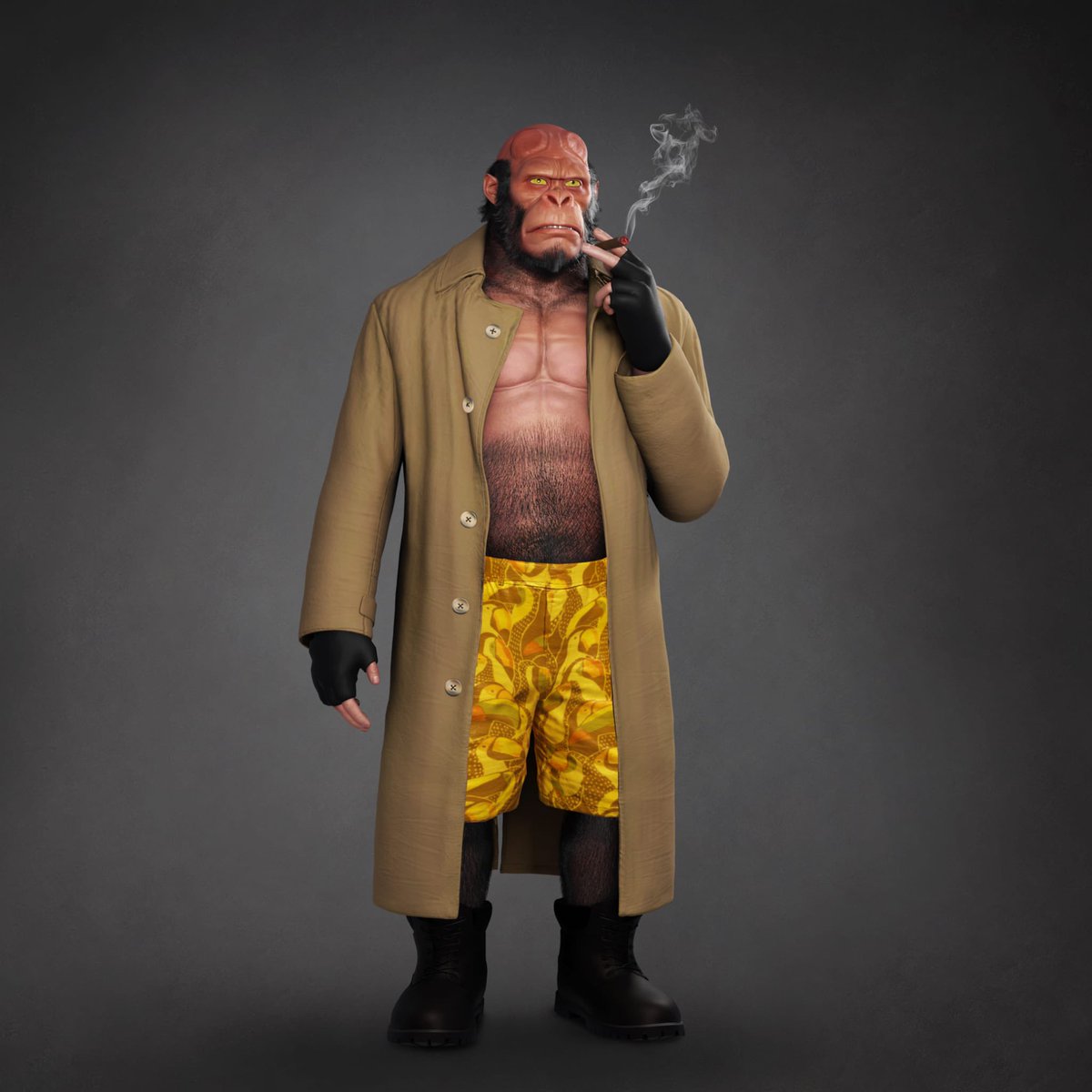 CyrusAbrahimX's tweet photo. Hellboy ready for anything 🔥 https://t.co/phtp1jns0D