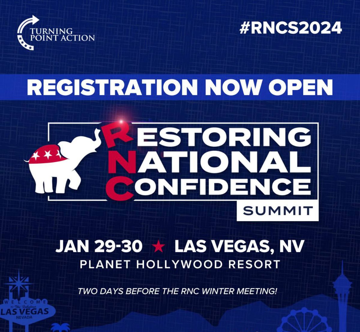 charliekirk11's tweet photo. 🚨ANNOUNCEMENT 🚨

Jan 29+30 @tpaction will be hosting the Restoring National Confidence Summit in Las Vegas, Nevada immediately preceding the RNC's winter meetings.

The RNC is good at two things—wasting money and losing. We must reestablish a culture of team winning and humble accountability. This summit is the first step in accomplishing that.

100+ Republican County Chairs who collectively represent over 15 million voters in key counties will be in attendance, along with many of the largest conservative activist networks and organizations which will determine the outcome of the 2024 election.

This event is invite-only but we'll be hosting a very public event in Detroit in June. Stay tuned...
