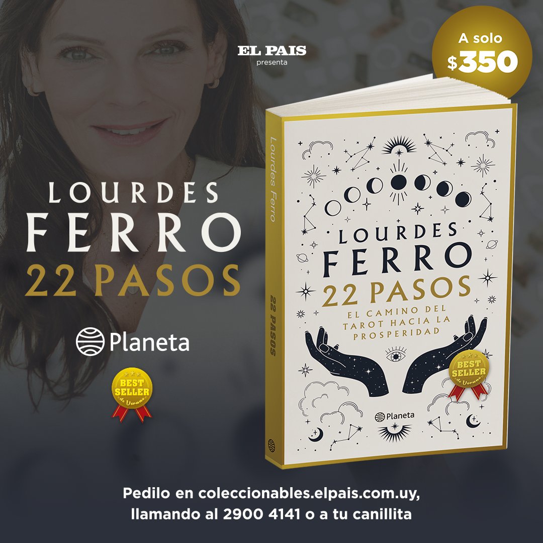 EL PAIS presenta “22 pasos, el camino del tarot hacia la prosperidad” <a href="/lourdes_ferro/">Lourdes Ferro</a>
La astróloga más conocida de Uruguay, nos propone recorrer estos 22 pasos.

A solo $ 350 en: elpais.uy/gkxSmaiH
Llamando al 29004141 o a tu canillita.

<a href="/PlanetaLibrosUY/">Editorial Planeta Uruguay</a>