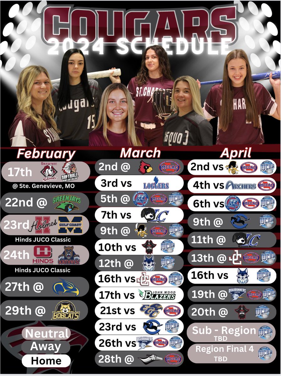 Coach Wengert and staff, along with the 24’ squad are happy to announce their 2024 schedule! Bright Lights and Game On! #SCCougs #ThisIsMe