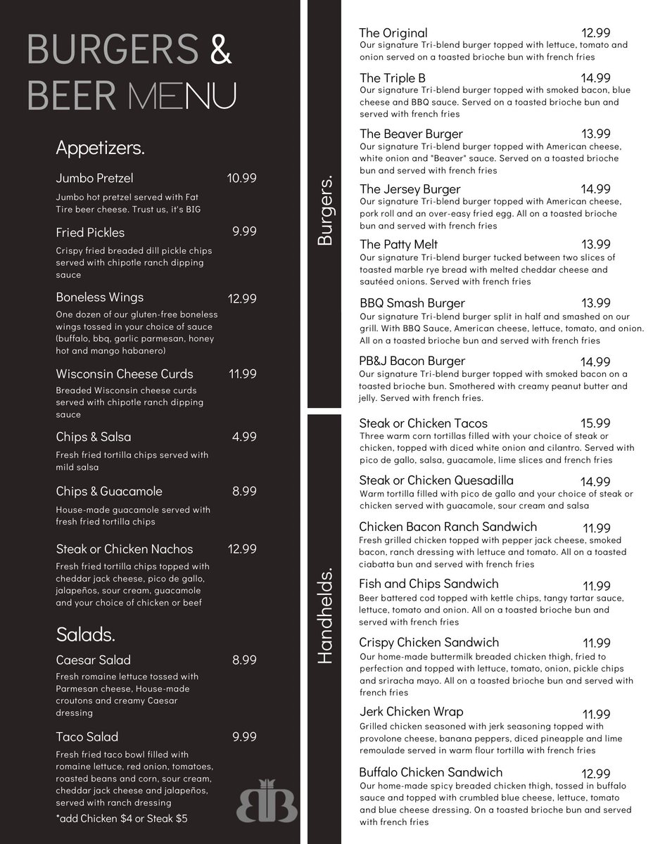Beginning this Friday, January 12th join us for our Burgers and Beer menu in the Lounge and Main Bar. Hours are 2pm-9pm with kitchen closing at 8:30pm.  Reservations are recommended for parties of 6 or more.  For reservations call the Pro Shop at 908-735-4200