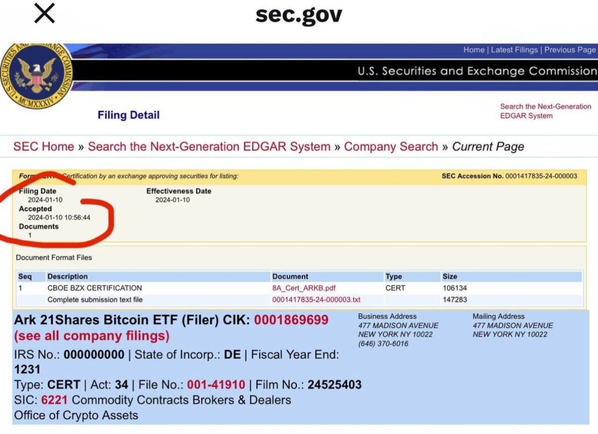 The US Securities and Exchange Commission has approved ARK 21Shares Bitcoin Spot ETF. 🚀

#BITCOIN     #BitcoinETF #Binance     #ETH  #ALTCOINS #BULLRALLY #ICP #Kucoin #LDO #Perp