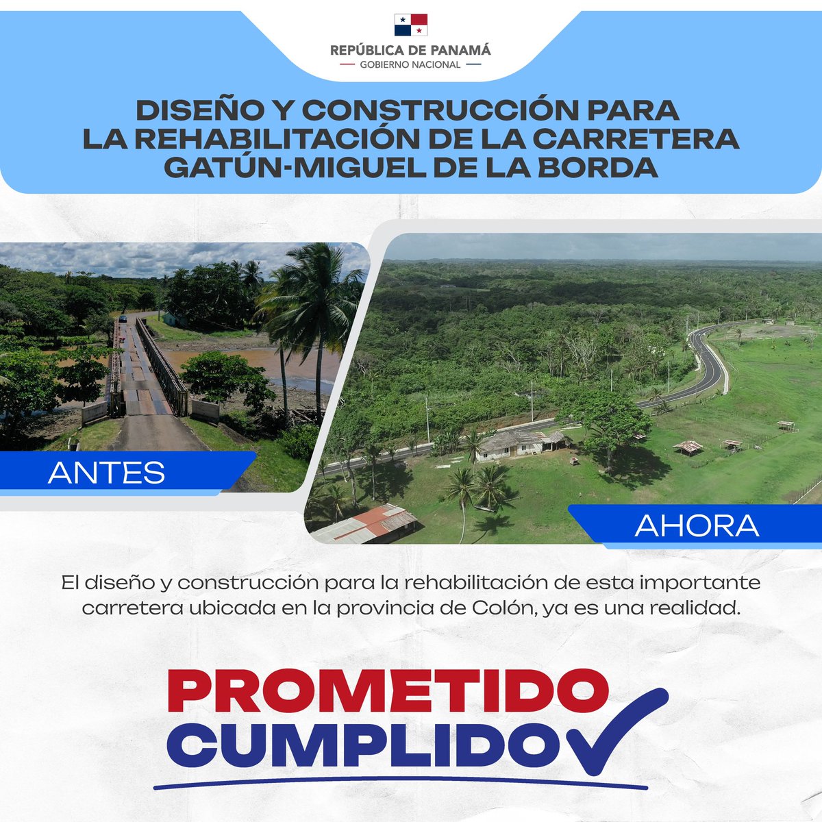 NitoCortizo's tweet photo. ¡Obra de gran beneficio para la población panameña! https://t.co/G18p5LAwJY