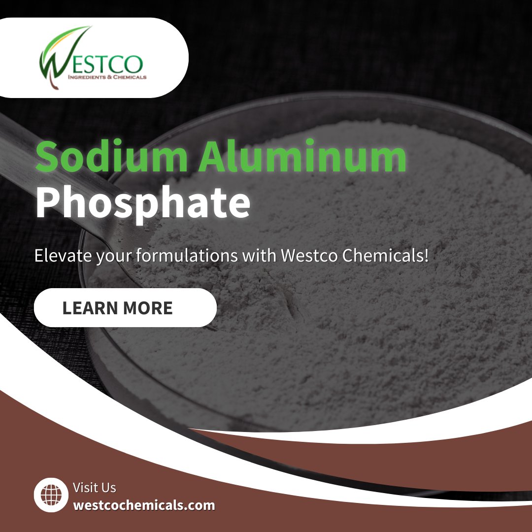 We specialize in the wholesale of top-tier ingredients, providing unparalleled quality, and fostering mindfulness towards good health. 

Your success starts with the right ingredients! #WestcoChemicals #QualityIngredients #SodiumAluminumPhosphate