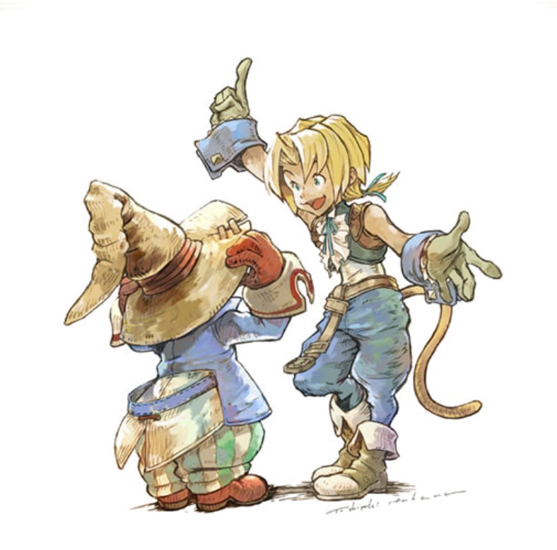 Genki_JPN's tweet image. New Zidane and Vivi Artwork by FF9 character designer Toshiyuki Itahana (@ItahanaT) #FF9