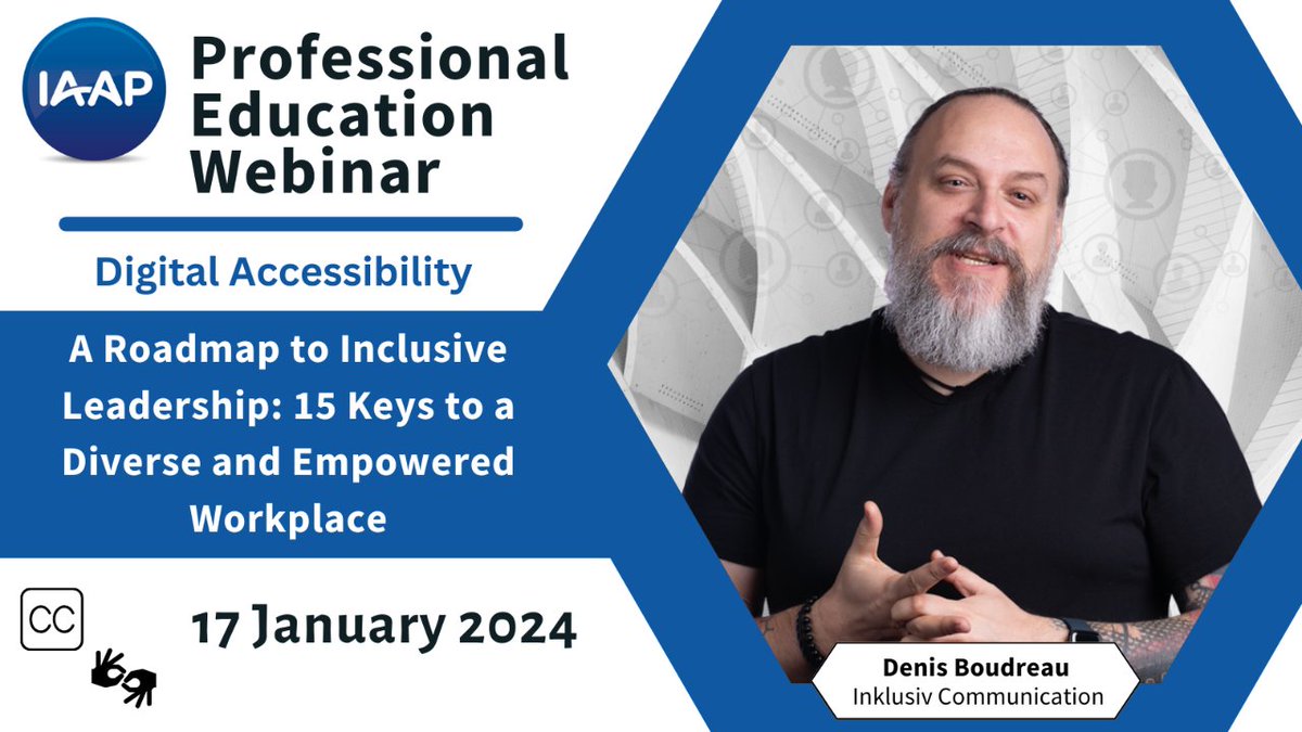 IAAPOrg's tweet photo. Free for IAAP Members!
Join us for "A Roadmap to Inclusive Leadership: 15 Keys to a Diverse & Empowered Workplace." a must-attend for leaders and advocates committed to fostering diversity & inclusion.
Register here: https://t.co/xiglHWbasA
#InclusiveLeadership #LearnWithIAAP https://t.co/64yC3U764G
