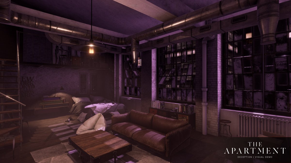 Finally I can show something (WIP) of the demo for Deception, my vampire project. It's the apartment of the main character (Valentine), a very peculiar human...
I hope to show more things soon.
#vtm #vamily #vampirethemasquerade #gamedev #indiedev #indiegame