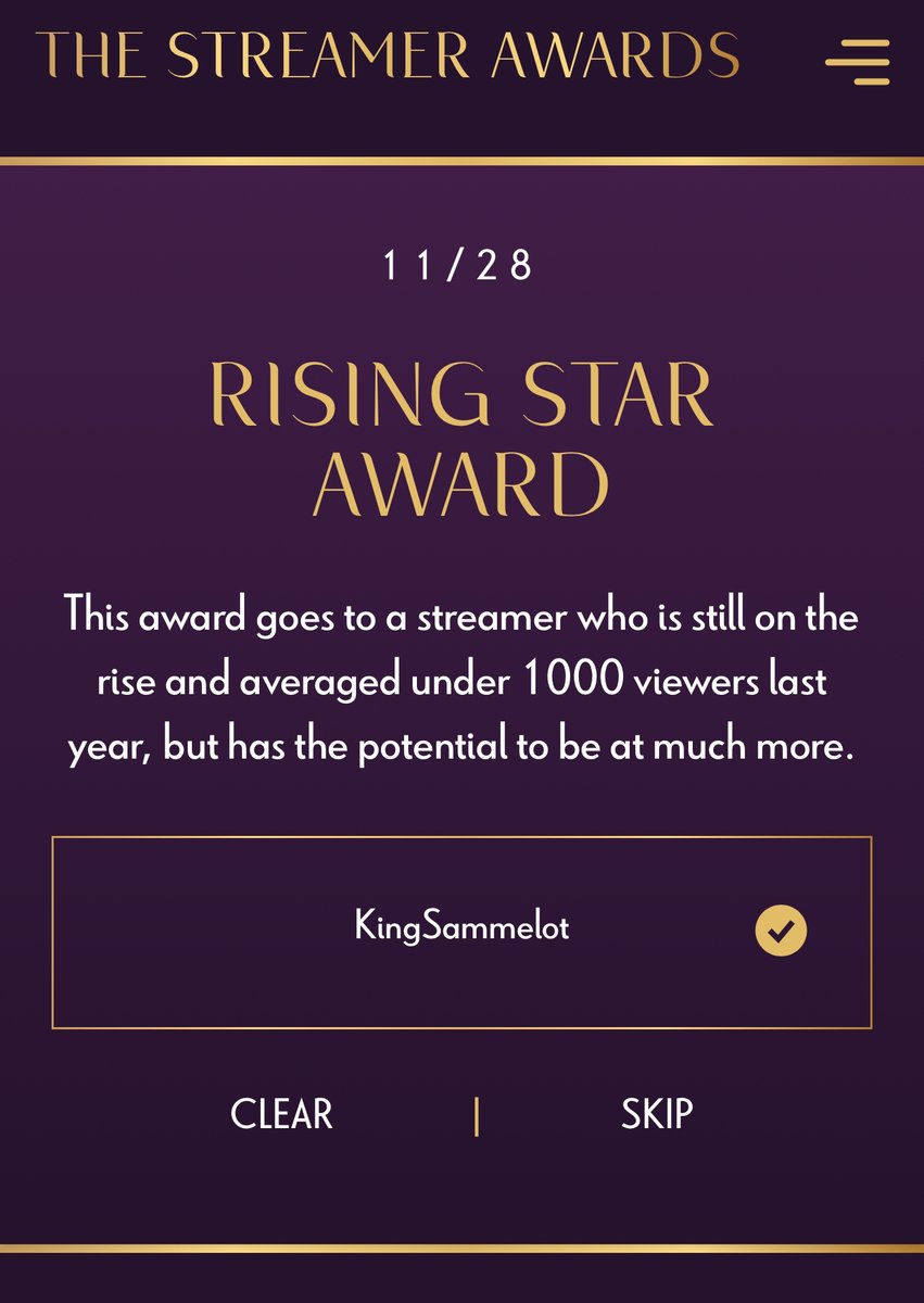 KingSammelot's tweet photo. LAST YEAR WE WON HIDDEN GEM, THIS YEAR WE GOING FOR RISING STAR. THIS IS A CRAZY STEP UP BUT I BELIEVE IN US GUYS LETS GET IT GOGOGO

RETWEET AND GO CRAZY WE MUST GO ALL OUT https://t.co/YVMHAv2q9U