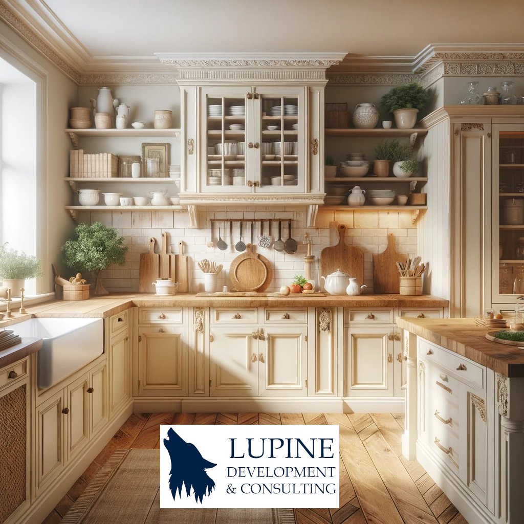 🍲 Step into timeless elegance with Lupine Development & Consulting! 🏠🌿 From sophisticated wood designs to cozy cream cabinets and charming country styles, we create heartwarming spaces. 🍳🌼🍽️ Craft your classic kitchen now! #DesignByLDC #HeartOfTheHome #TraditionalKitchens