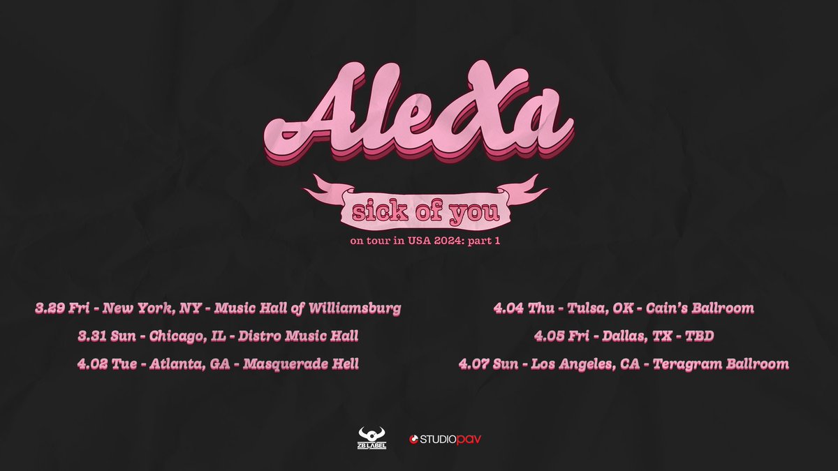 zblabelaccount's tweet photo. [ 🎀 ]

sick of you tour
on tour in USA 2024: part 1

🔗 https://t.co/CBQ4JDg1XZ

#AleXa #알렉사 #sickofyoutour https://t.co/gPPjHamFob