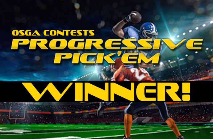 OffShoreGaming's tweet photo. We are happy to announce the winner of the 18th Annual OSGA Progressive Pick 'Em #NFLContest! Congratulations to Caldwell, who beat out more than 150 players! Thanks to sponsors @betonline_ag, @SportsbookJazz and @betanysportsEU &amp; to everyone who entered! https://t.co/qU9OeSTG8Y https://t.co/OueEtg3v9F