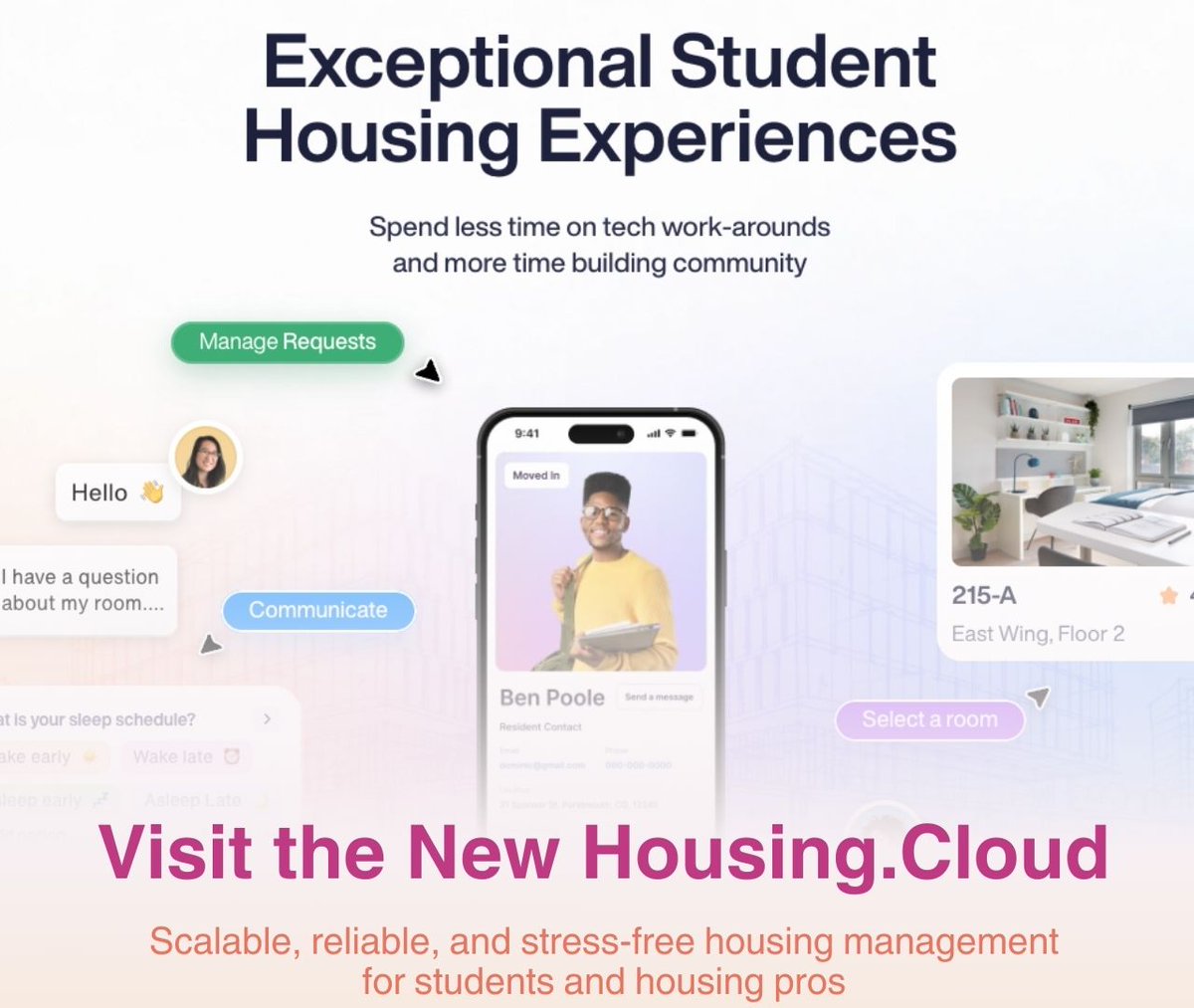housing_cloud's tweet photo. Explore the new https://t.co/F2B6aeuUXd website https://t.co/uKijH0w9IK   Learn about the platform’s social media-inspired interface, powerful features that free you from tedious tasks, seamless IT integrations, and more. #universityhousing https://t.co/XsnDfNJ7r8
