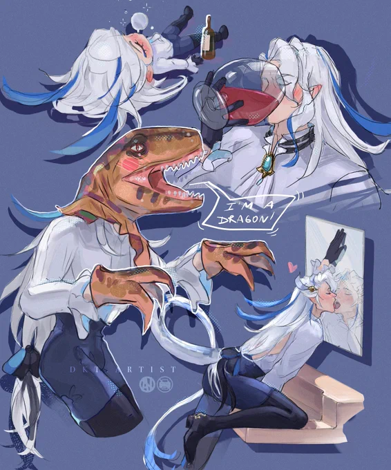 Drunk Neuvillette. Teaser for the next art #GenshinImact #Neuvillette