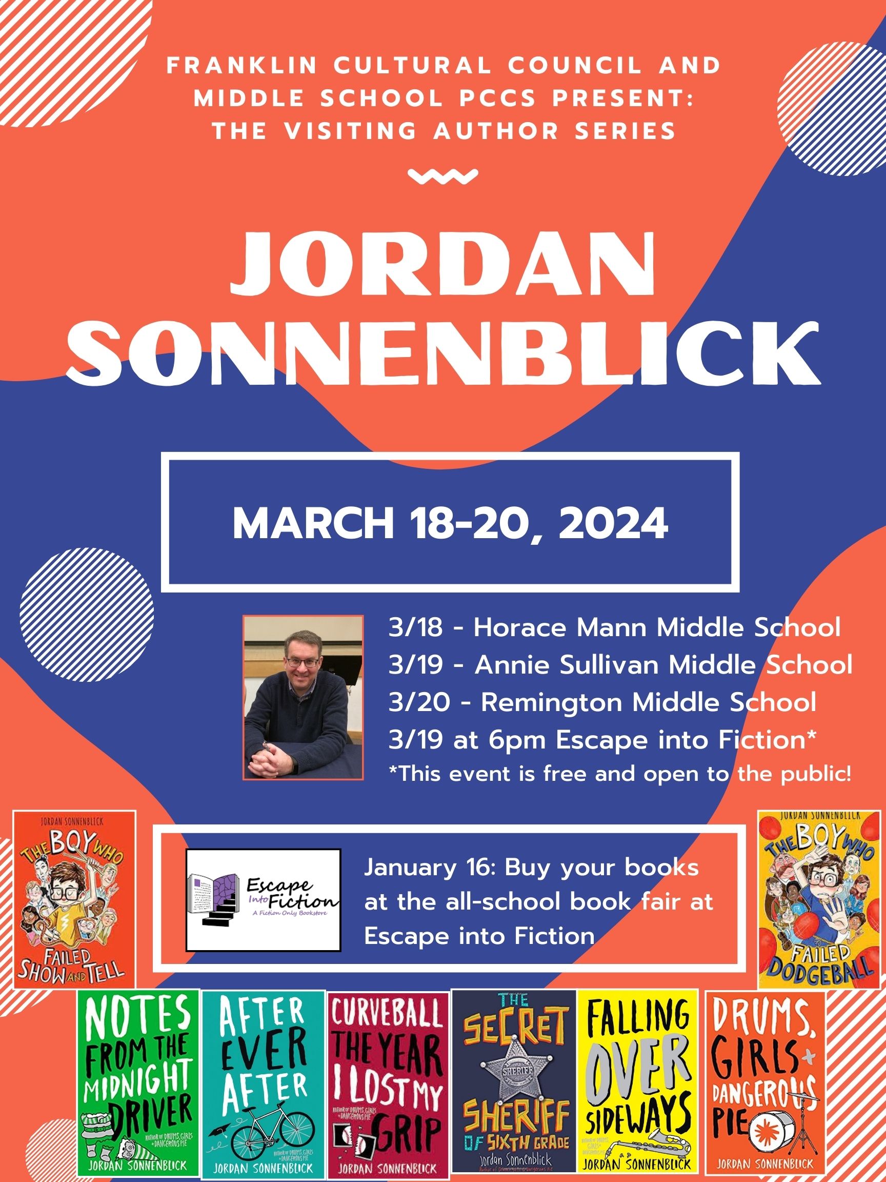 Franklin Matters Middle School Book Fair Tues, Jan 16 at Escape Into