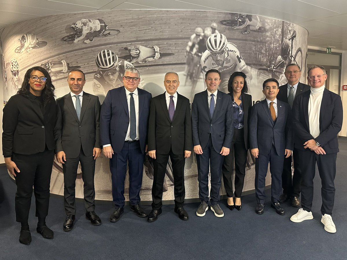 DLappartient's tweet photo. Delighted with today’s visit from the President of the Turkish Cycling Federation Emin Muftuoglu and Turkish Olympians Association President Alper Kasapoğlu to discuss potential collaborations to promote cycling in the region.

Our shared focus on both participation and performance will ensure the sport thrives.