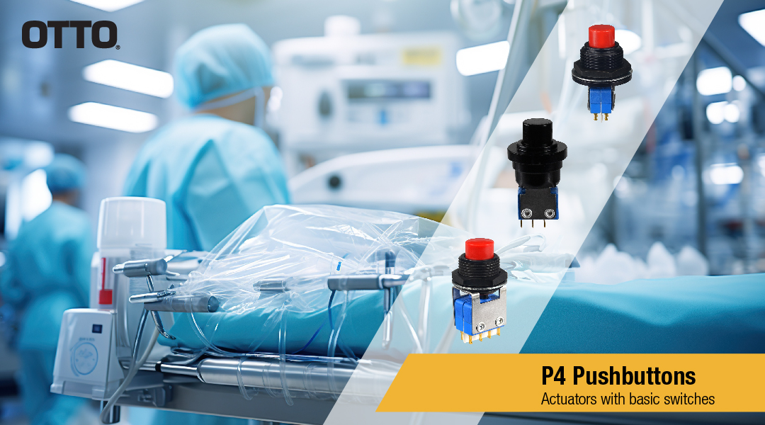 OTTOControls's tweet photo. P4 pushbuttons incorporate OTTO B2 (single break) or B3 (double break) basic switches and can be ordered with RFI shielding. Ask about custom actuators with features such as shrouded or square pushbuttons for specialized applications. Visit https://t.co/pxle29IYmc https://t.co/45xJvn5ysf