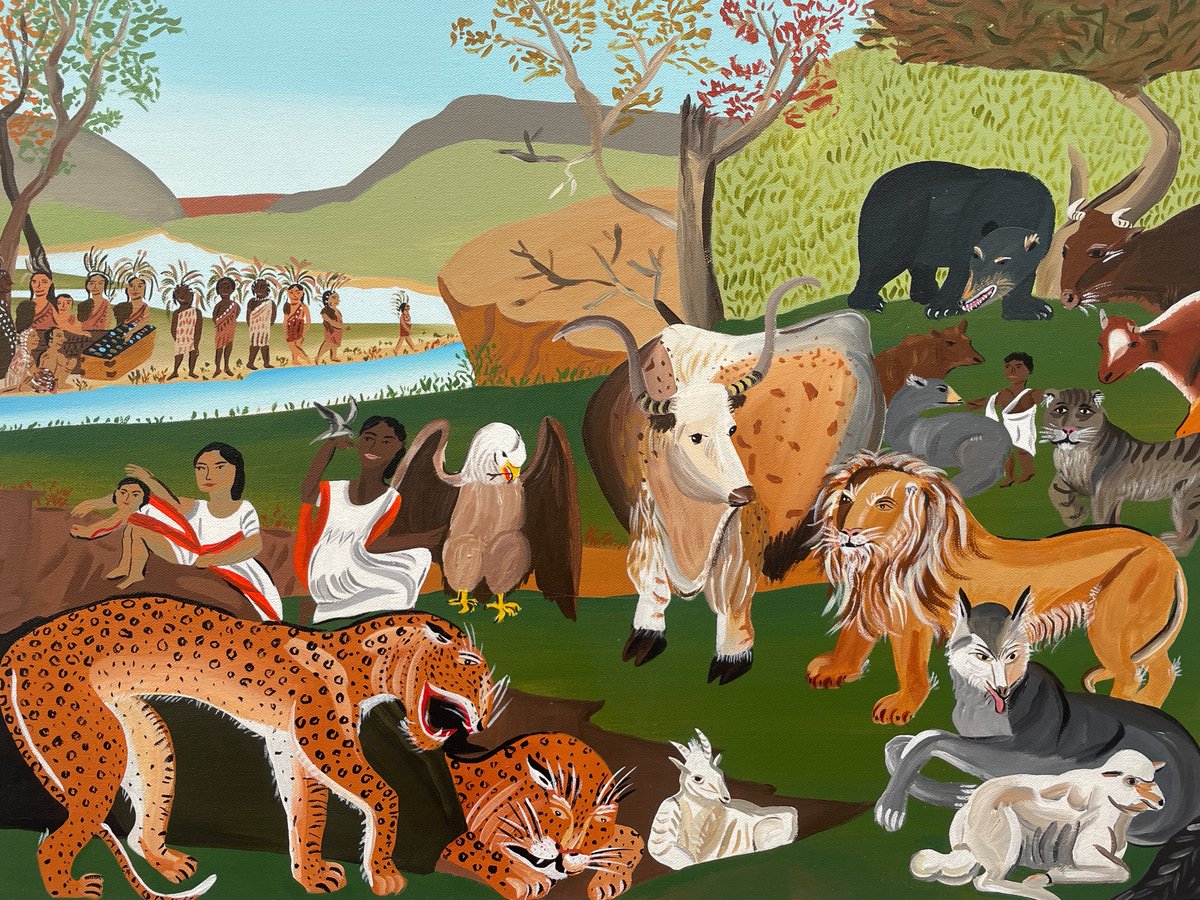 deyoungmuseum's tweet photo. 🕊️ How would you represent peace in an artwork?
In #LeeMingwei’s “Our Peaceable Kingdom” (2020 to present), he invites artists to propose their own models of peace by reworking Edward Hicks’s famous painting. https://t.co/8OkgE4Wfem