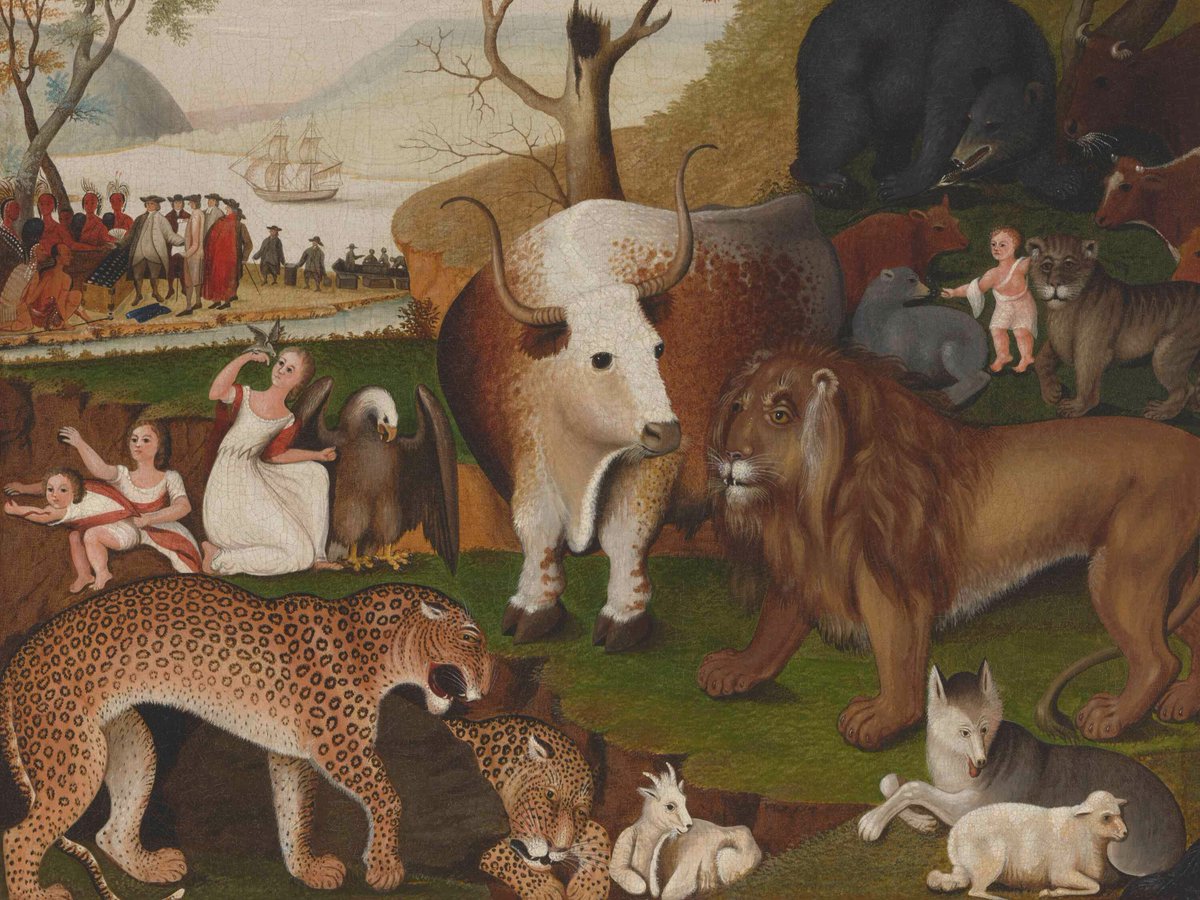 deyoungmuseum's tweet photo. 🕊️ How would you represent peace in an artwork?
In #LeeMingwei’s “Our Peaceable Kingdom” (2020 to present), he invites artists to propose their own models of peace by reworking Edward Hicks’s famous painting. https://t.co/8OkgE4Wfem