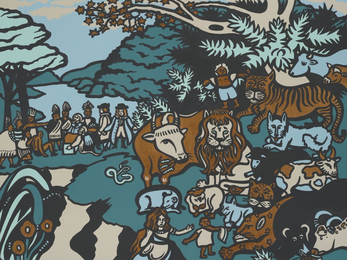 deyoungmuseum's tweet photo. 🕊️ How would you represent peace in an artwork?
In #LeeMingwei’s “Our Peaceable Kingdom” (2020 to present), he invites artists to propose their own models of peace by reworking Edward Hicks’s famous painting. https://t.co/8OkgE4Wfem