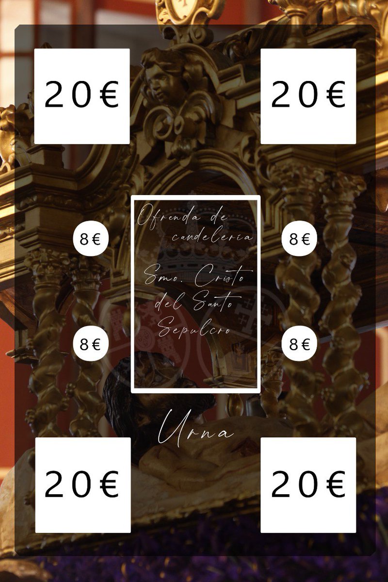 ILUMINA CON CARIDAD

Todo aquel cofrade o devoto que esté interesado en donar alguna de las velas que iluminan el rostro de nuestros titulares durante la estación de penitencia del próximo Viernes Santo, puede hacerlo contactando con los capataces repectivos de cada paso.