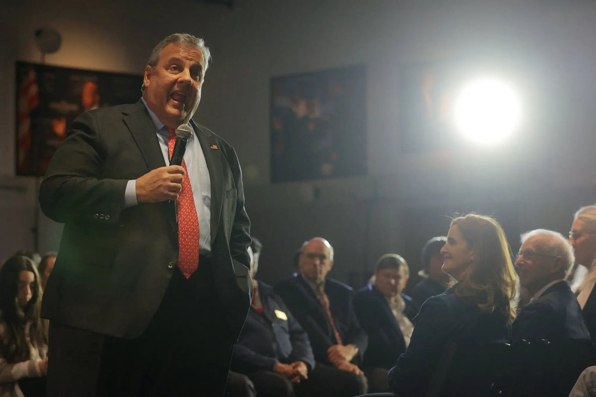 RpsAgainstTrump's tweet photo. NEW

Chris Christie responds to calls for him to drop out of the race and endorse Nikki Haley: "I would be happy to get out of the way for someone who is actually running against Donald Trump...

Let’s say I dropped out of the race right now, and I supported Nikki Haley. And then three months from now, four months from now, when you’re ready to go to the convention, she comes out as his vice president. What will I look like? What will all the people who supported her at my behest look like?”