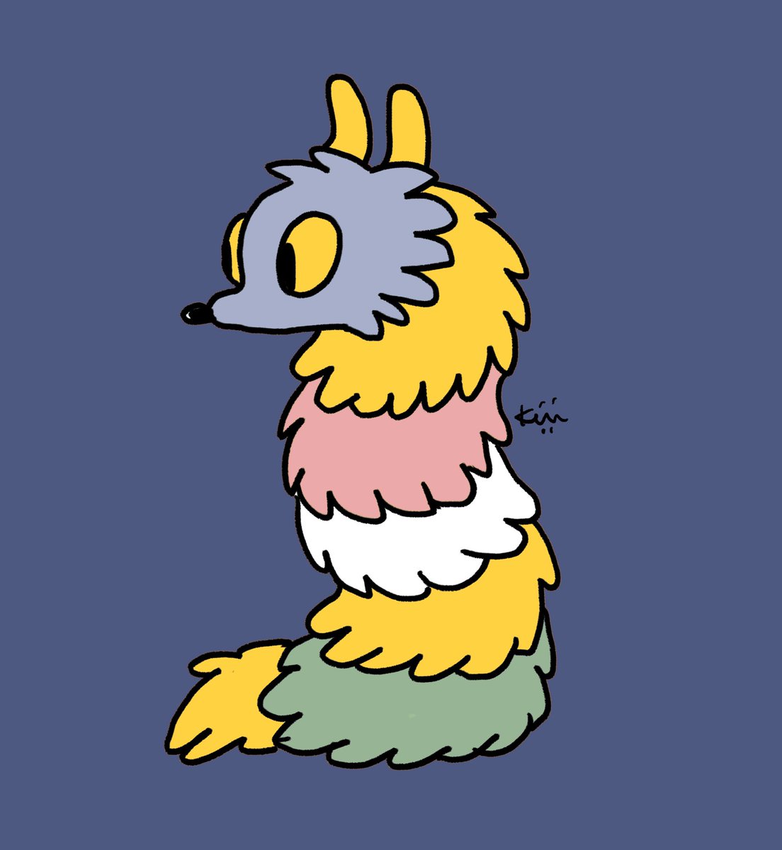 no humans simple background solo blue background pokemon (creature) animal focus signature  illustration images