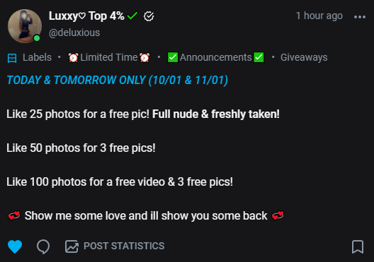 Luxxious4's tweet photo. Go like some free content to earn VIP content 💞

Today and tomorrow only!!

Free --> https://t.co/NHkD0VOwTC https://t.co/0phCUFez9V