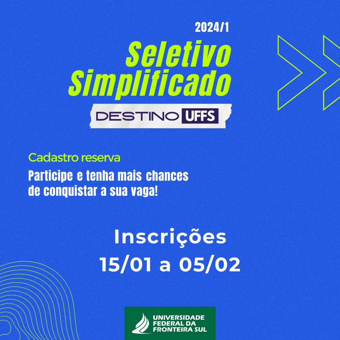 uffsonline's tweet photo. 💚Agora você tem mais uma chance de conquistar a sua vaga na UFFS! Participe do Seletivo Simplificado, as inscrições acontecem a partir do dia 15 de janeiro.

Segue o 🧶para mais informações: https://t.co/YbPHWRvMIL